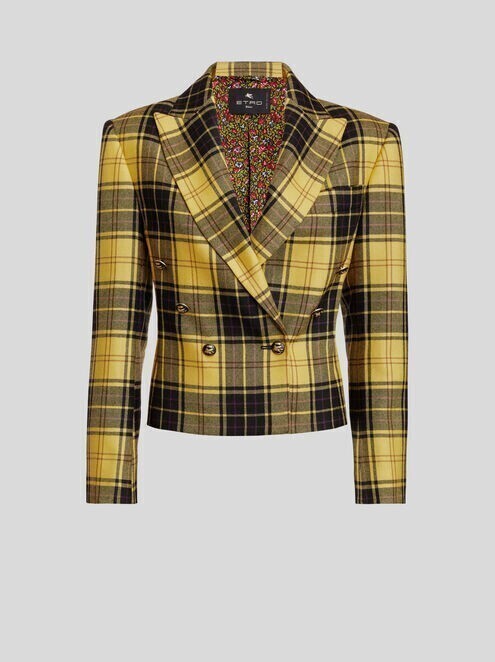 ETRO チェックモチーフ ダブルブレスト ジャケット