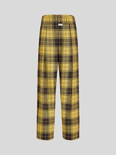 ETRO チェック モチーフ ウール パンツ