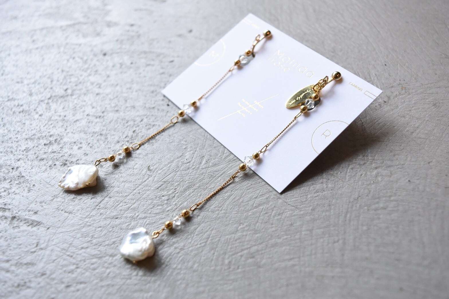 Matilda rose natural flesh pearl swarovski chain