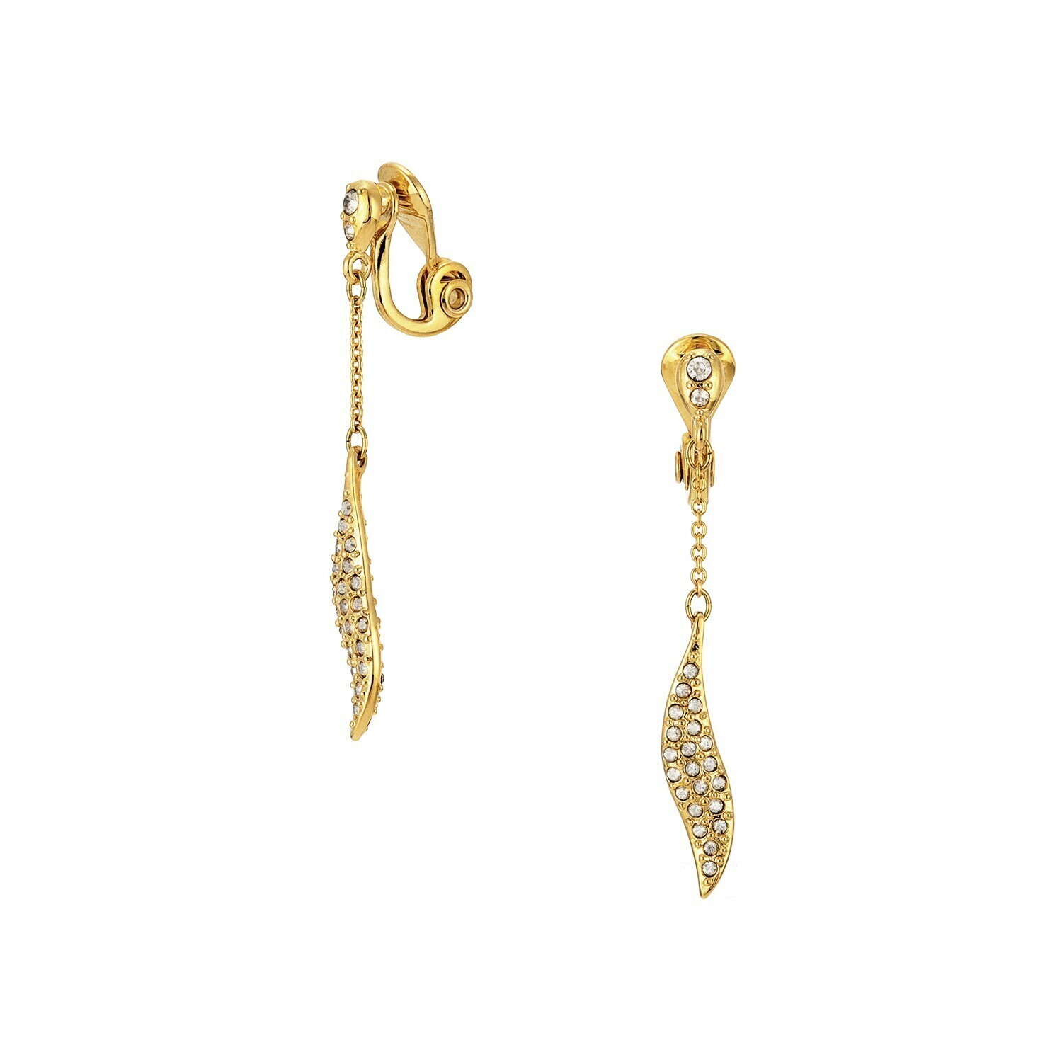 VENDOME BOUTIQUE クリスタルリーフ スイングイヤリング