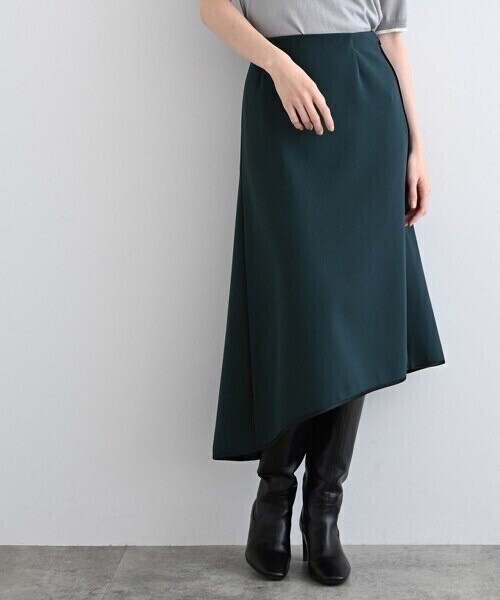 INDIVI アシンメトリーフレアースカート