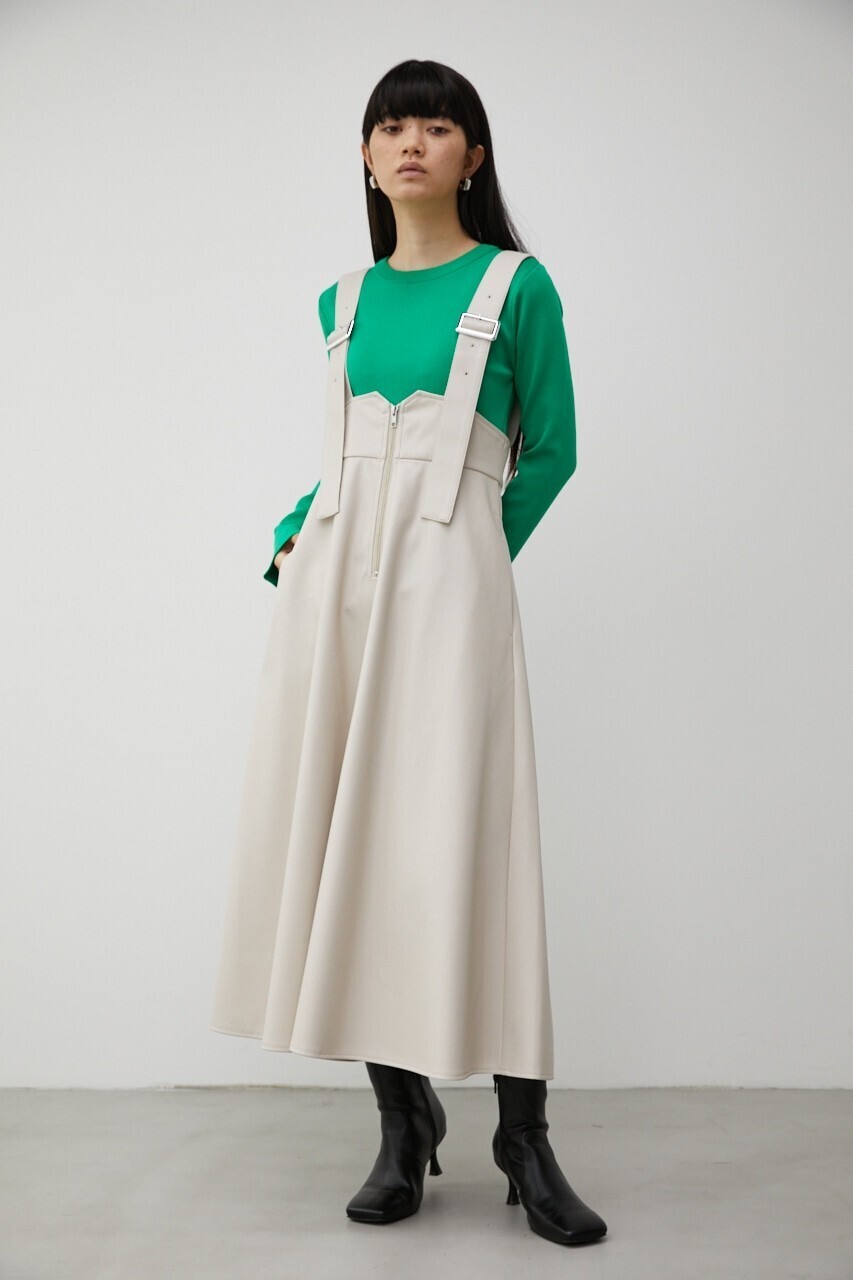 AZUL by moussy FAUX LEATHER Z-UP JUMPER SKIRT