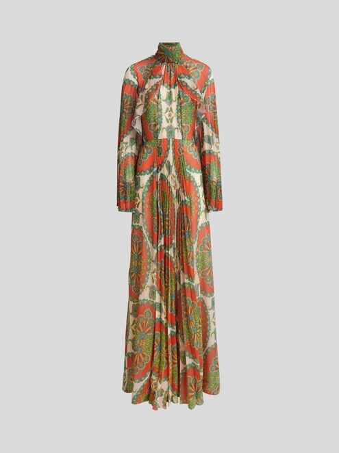 ETRO プリーツロングドレス