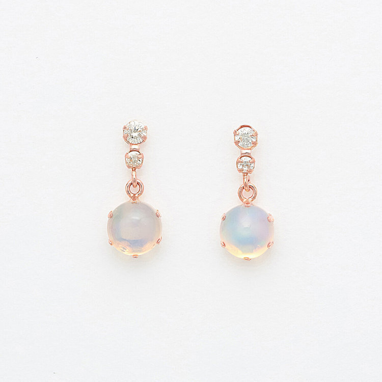 BLOOM 【WEB限定】10月誕生石 K10 ピンクゴールド オパール ピアス