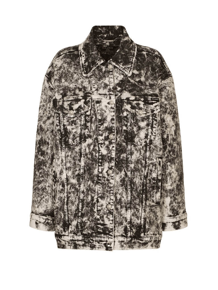 Dolce & Gabbana マーブルプリント デニムジャケット