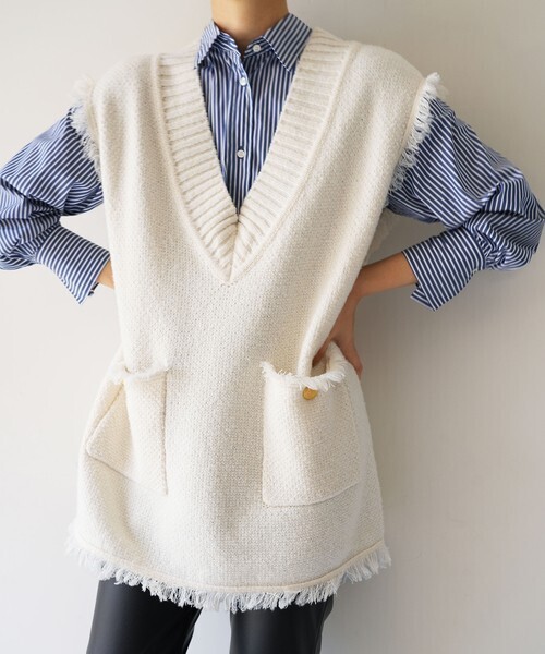 IENA KNIT TWEED 2PKT ベスト