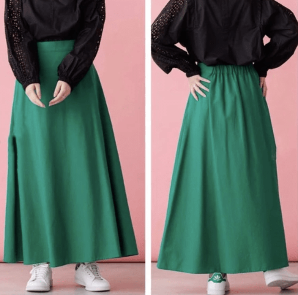 JBG company 【4color】フレンチリネンブレンドキャンバス フレアスカート