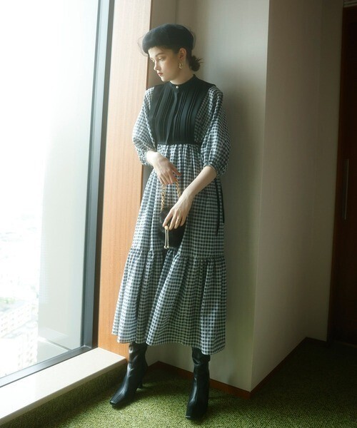 eimy istoire ヨークレイヤードシアーチェックワンピース