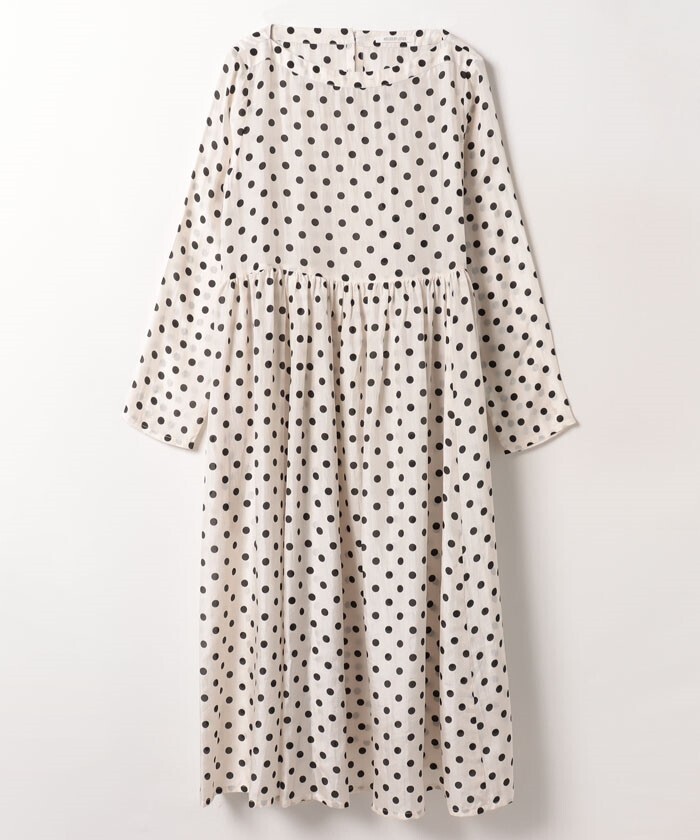 HOUSE OF LOTUS シルクハブタエドットギャザーワンピース