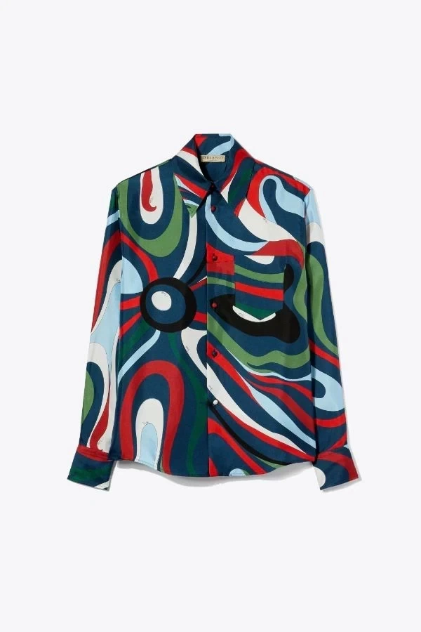 PUCCI Marmoプリント シルクツイル シャツ