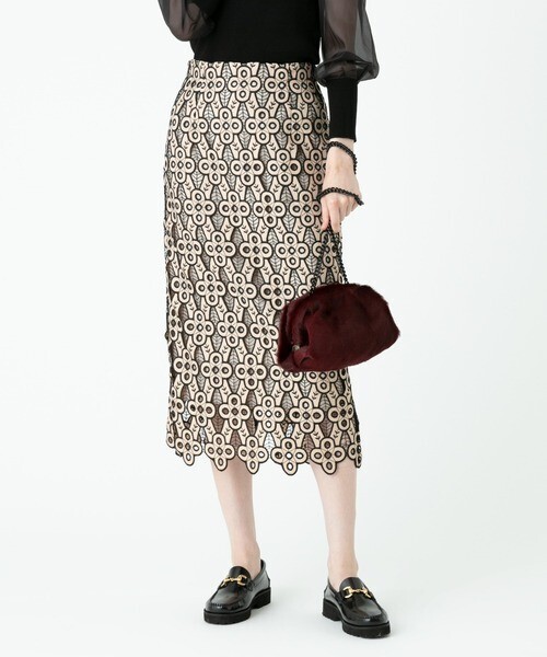 Loulou Willoughby ジオメトリックレーススカート