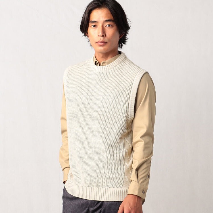 COMME CA MEN 矢振り柄ニットベスト