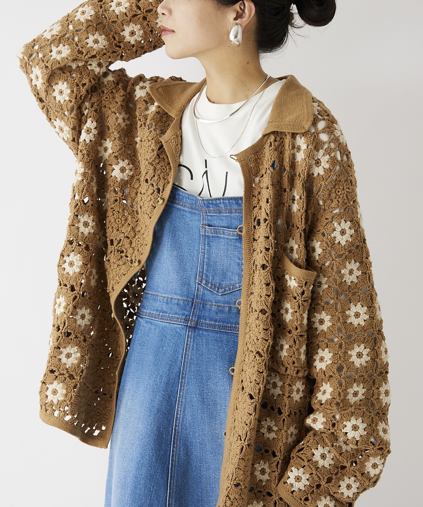 JOURNAL STANDARD relume CALIFORNIA クロシェアミ ニットカーディガン 'FL'