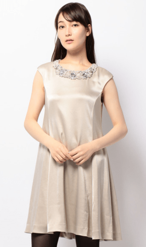 GRACE CONTINENTAL サテンビジュードレス