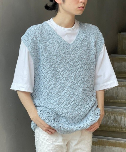 LUFON CROCHET HAND KNIT VEST