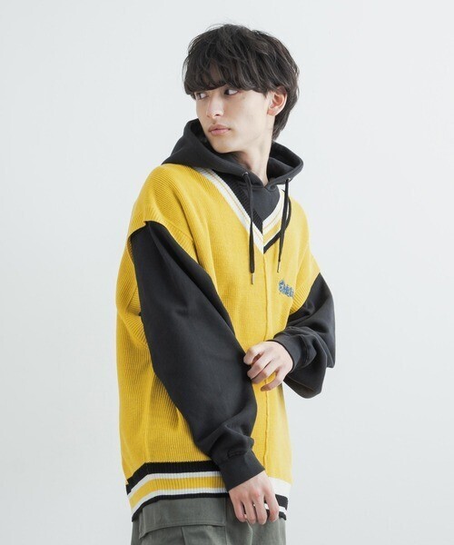 Rocky Monroe アシメライン リブ ニットベスト