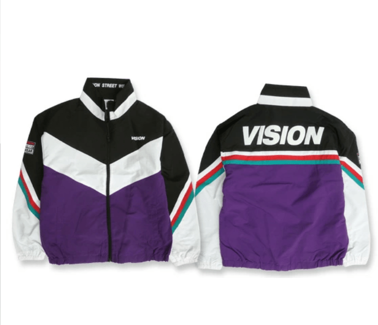 VISION STREET WEAR トラックジャケット 切り替え ナイロン ジャケット