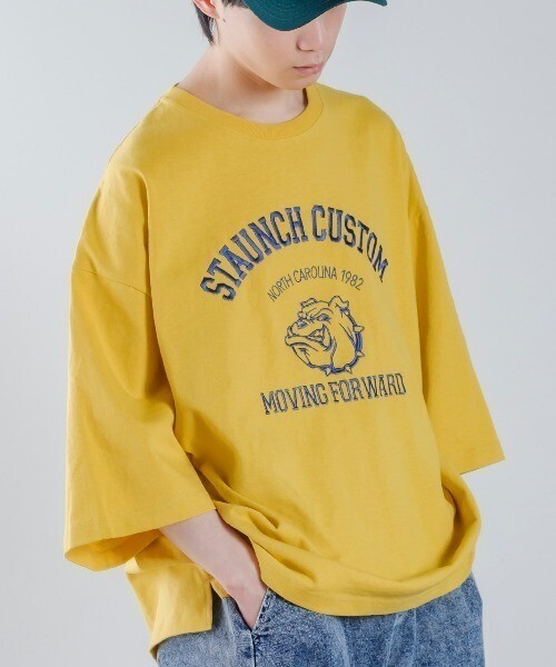 improves BULLDOG カレッジロゴ 刺繍 ビッグサイズ 半袖Tシャツ
