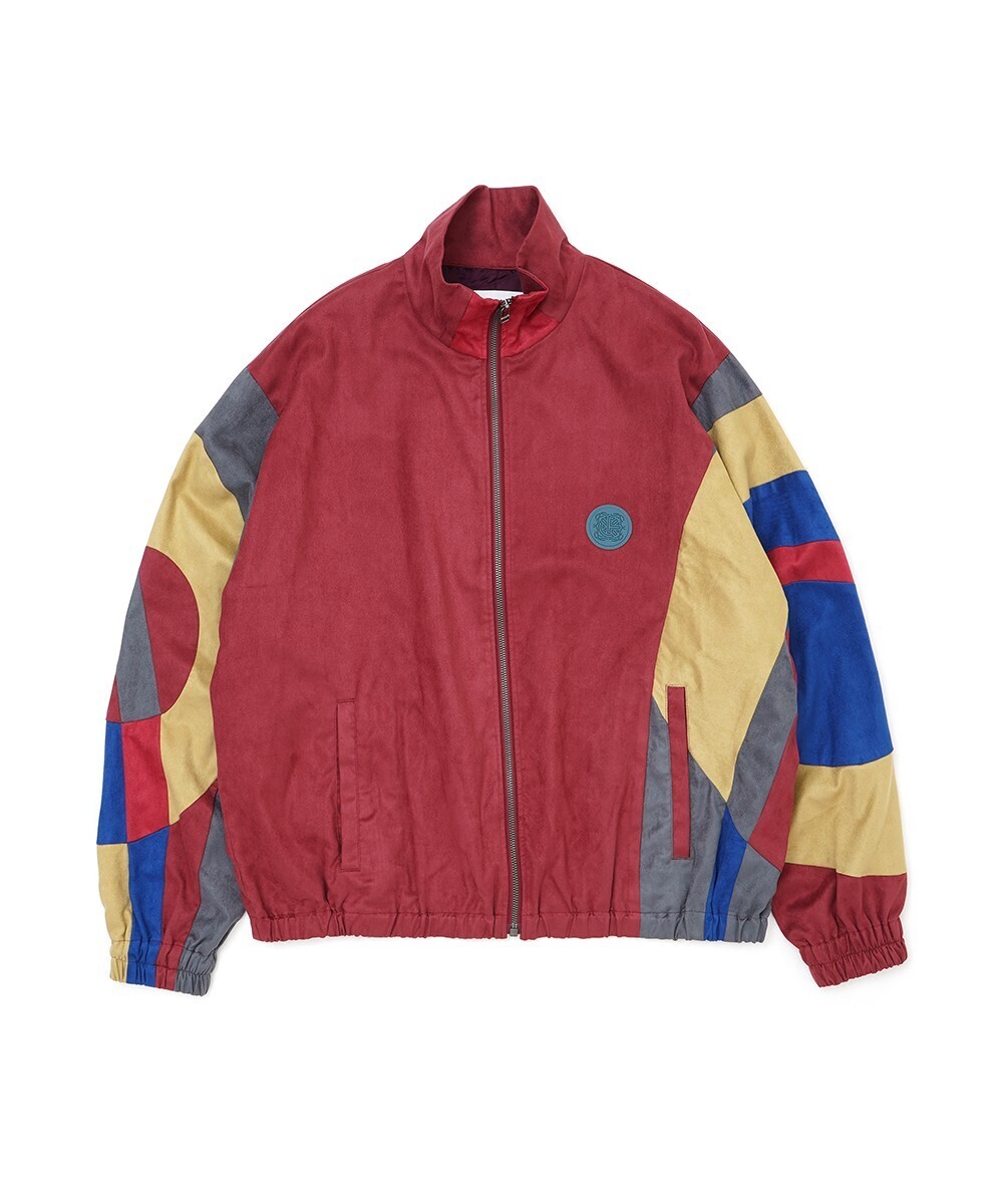 FACETASM PATCHWORK FAUX SUEDE JACKET