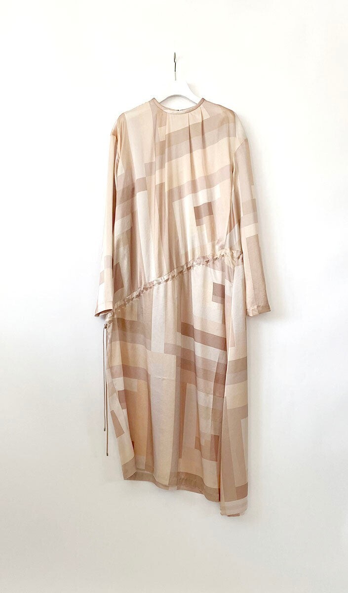 Harikae Yosegi printed drawstring dress