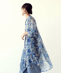 antiqua 花柄シアーシャツ シャツ レディース 長袖 ロング ・py-00499