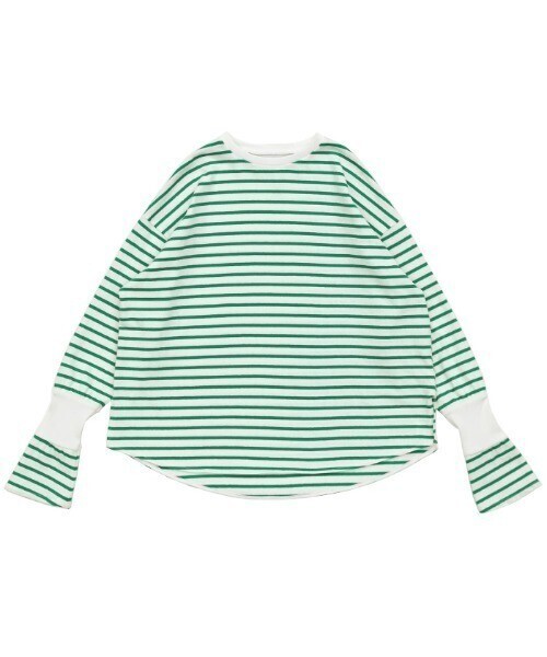 select MOCA リブデザインボーダーロングTシャツ