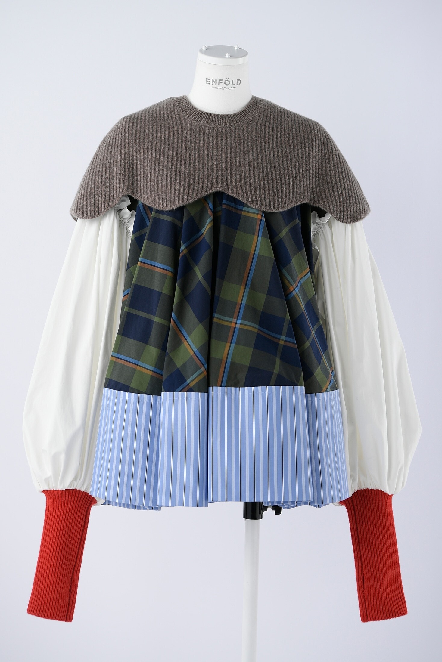 ENFOLD KNIT-CAPE PUFF PULLOVER