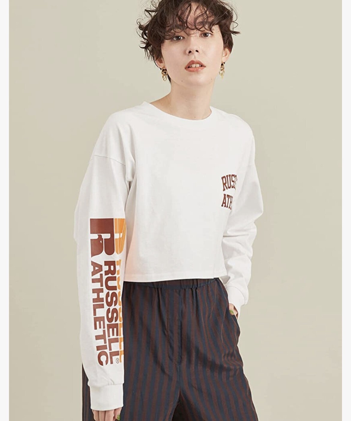 BEAUTY&YOUTH UNITED ARROWS <RUSSELL ATHLETIC>クロップドロングスリーブTシャツ
