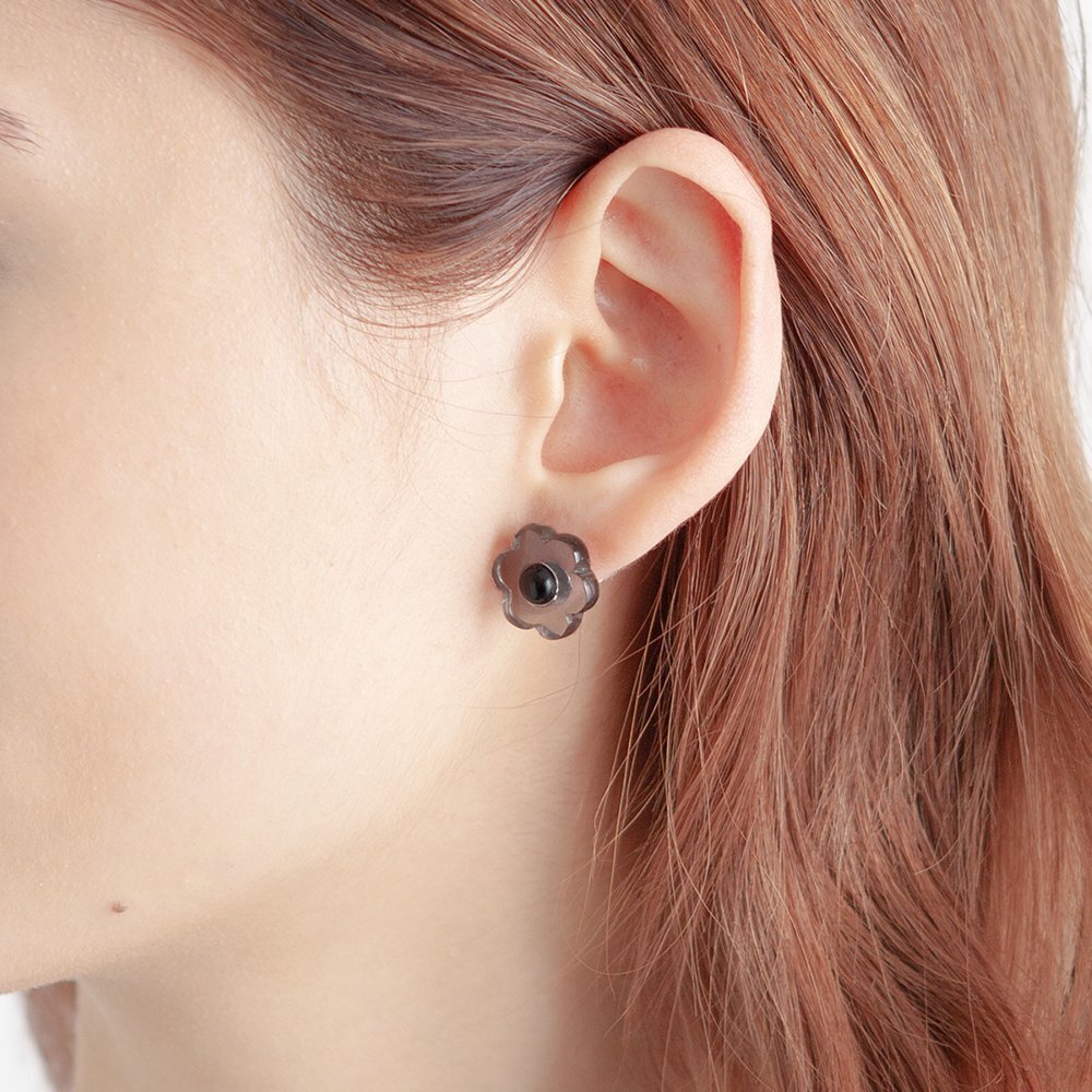 designsix GERA EARRING CLEAR BLACK BLACK