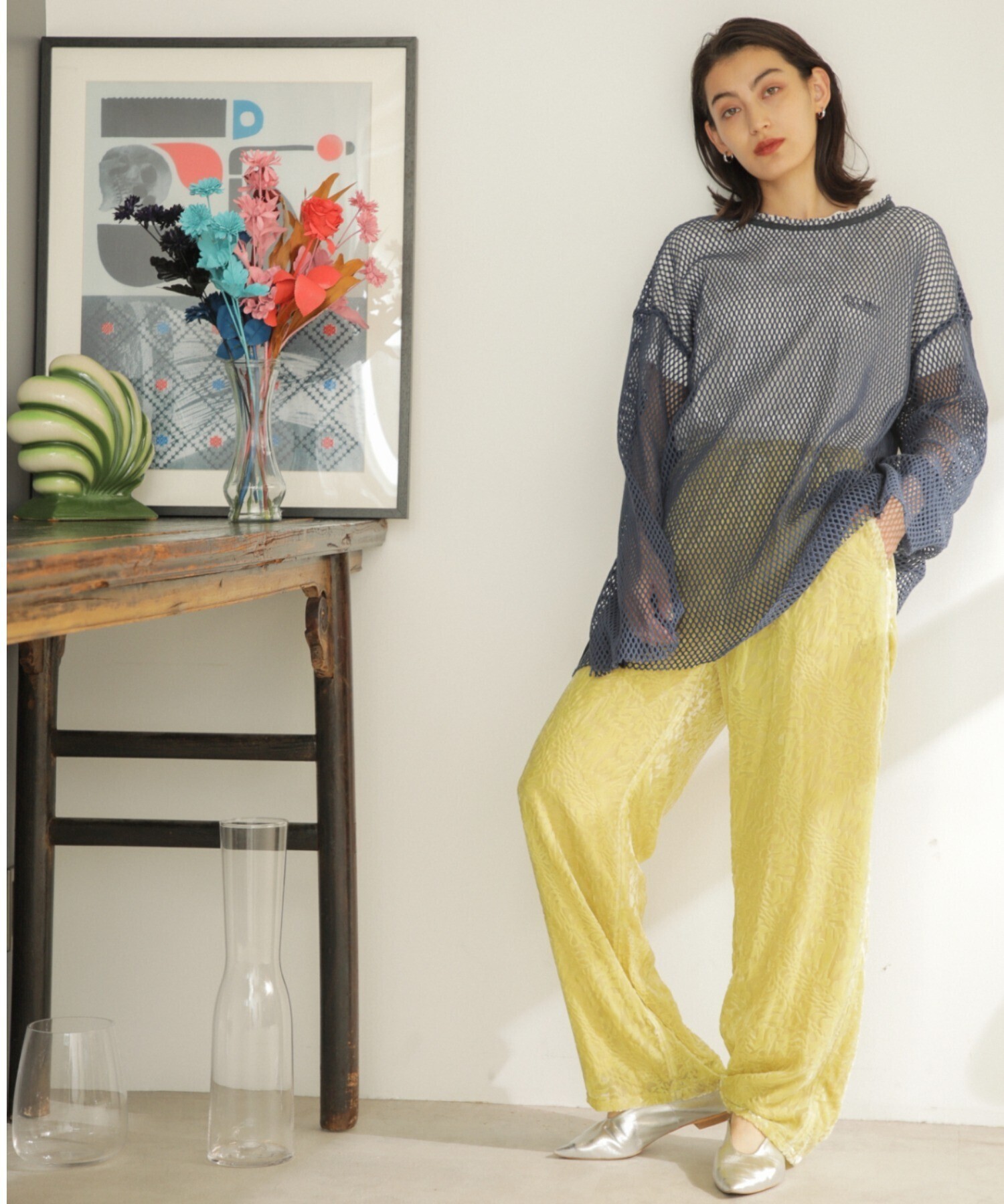 CREOLME ベロアオパールパンツ