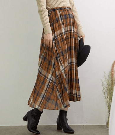 ROPE' PICNIC シアーチェックプリーツスカート