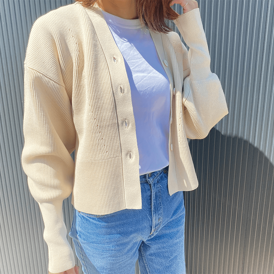 maison de Dolce. コクーンVネックカーディガン【beige】