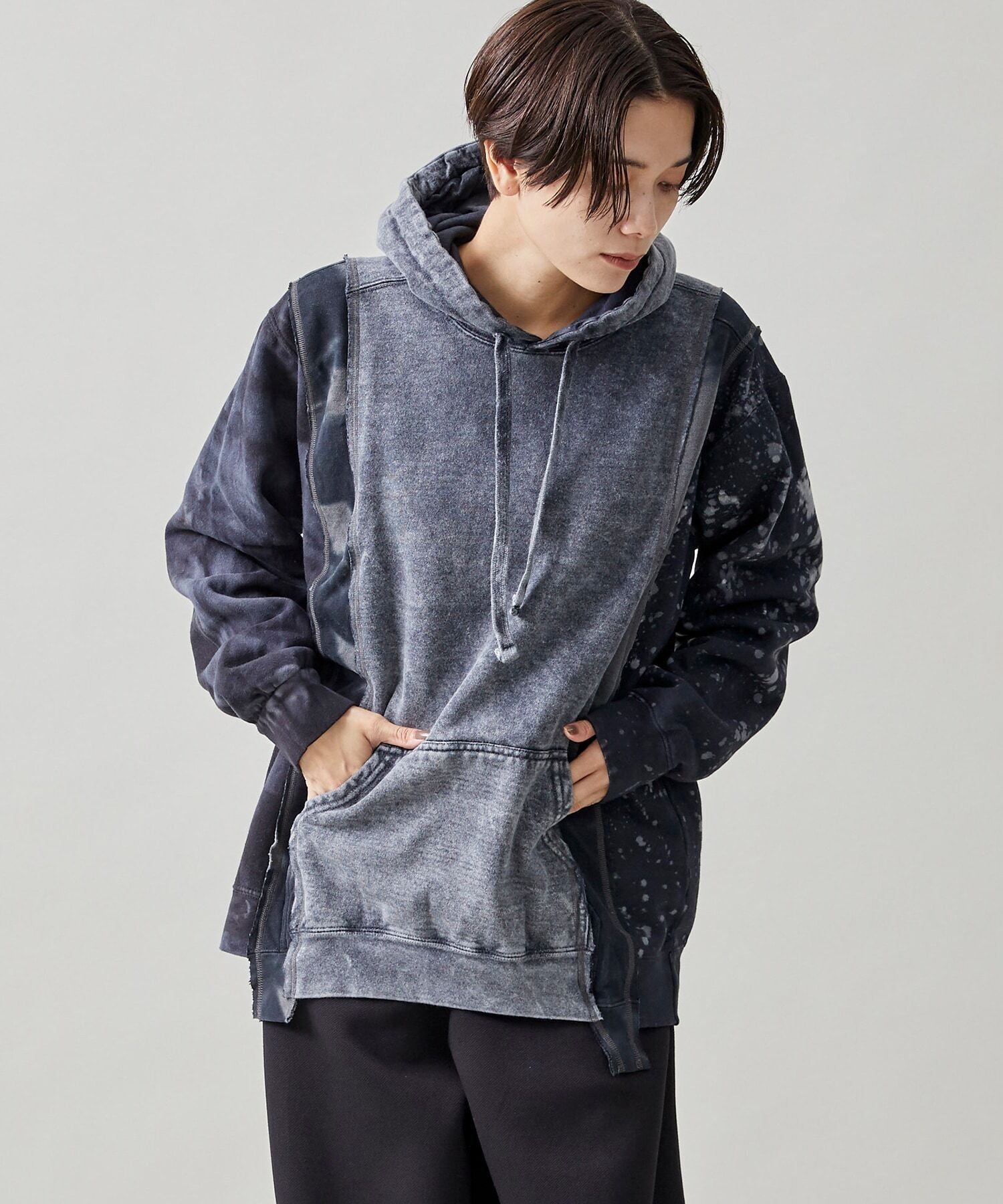Needles 5 Cuts Hoody - B&W Mishmash