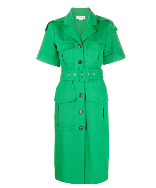 Victoria Beckham ベルテッド ショートスリーブ ドレス