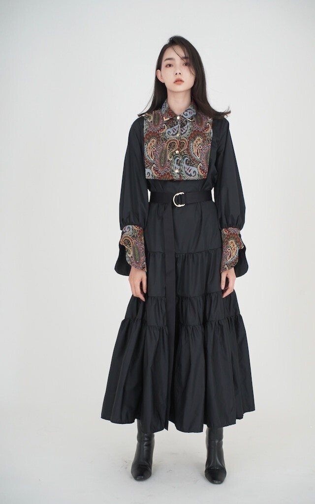 HUNDRED COLOR Gobelin Collar Dress