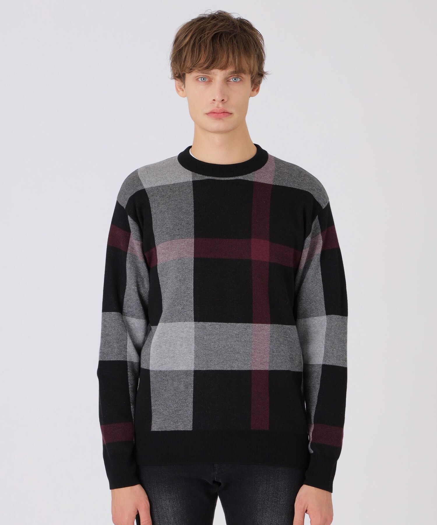 BLACK LABEL CRESTBRIDGE クレストブリッジチェックジャカードニット