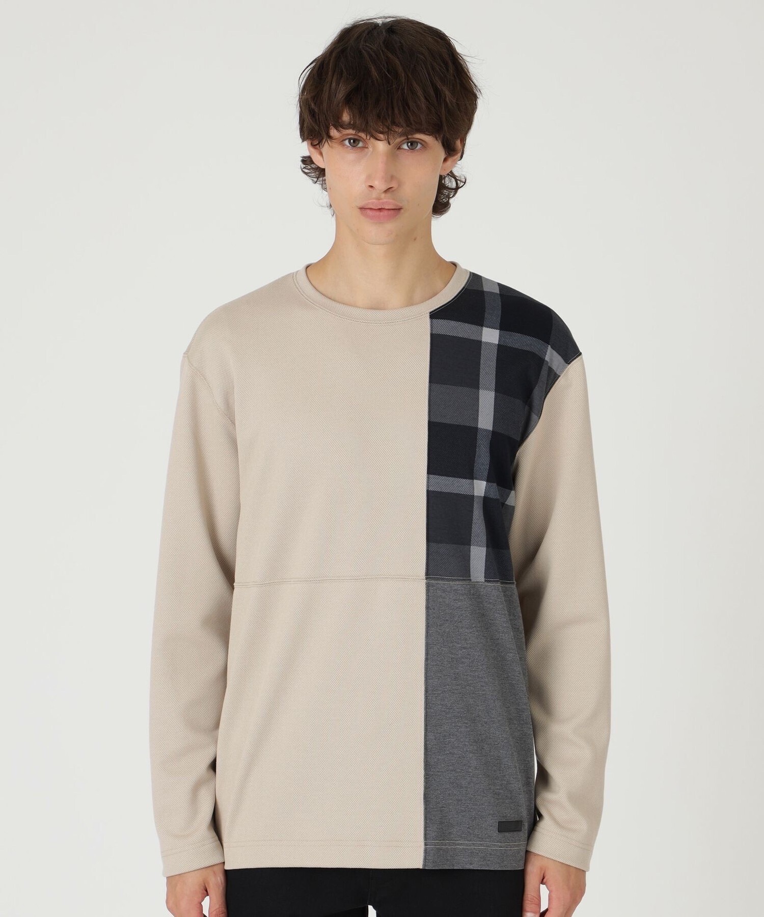 BLACK LABEL CRESTBRIDGE パッチワークハニカムカットソー