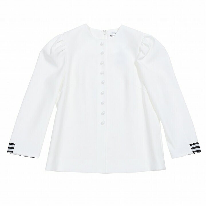BORDERS at BALCONY BUTTONED TWILL BLOUSE