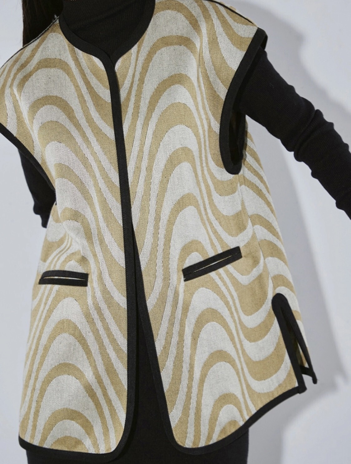 TODAYFUL Piping Jacquard Vest