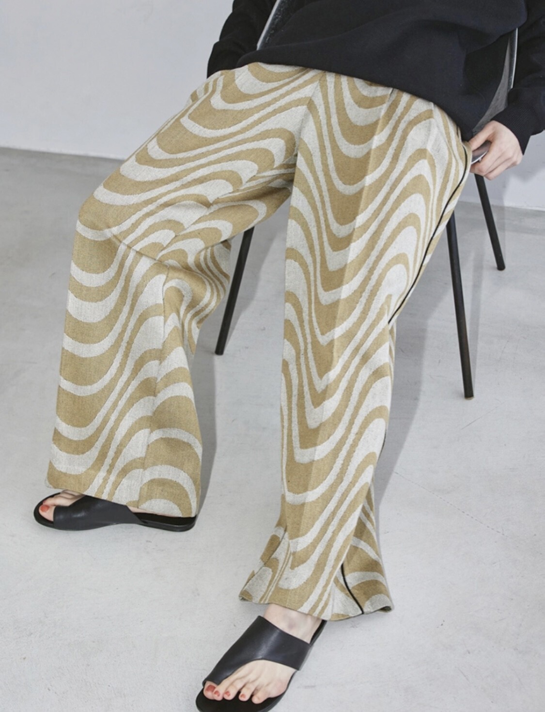 TODAYFUL Piping Jacquard Pants