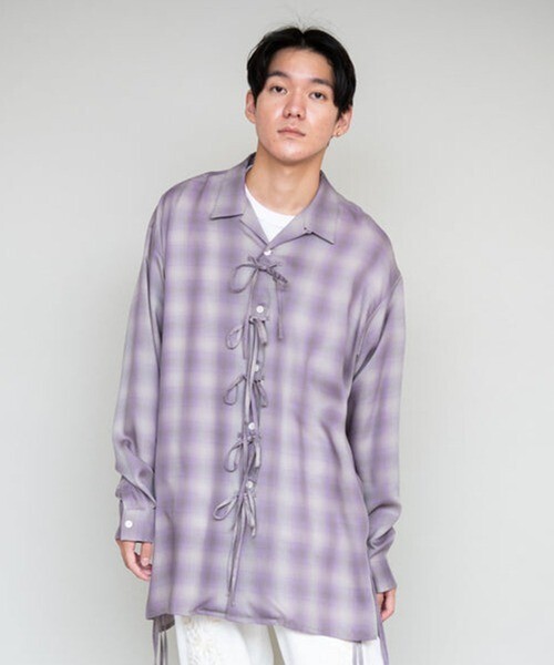 DISCOVERED OMBRE CHECK LONG SHIRT