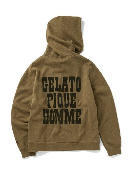 GELATO PIQUE HOMME リサイクル裏毛ビッグロゴパーカー