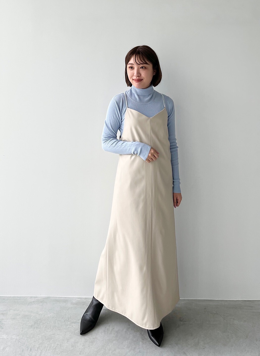 LOUNIE エコレザーキャミソールワンピース