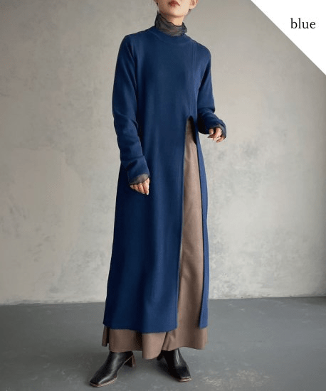 &g’aime Curve slit long knit/986-61010