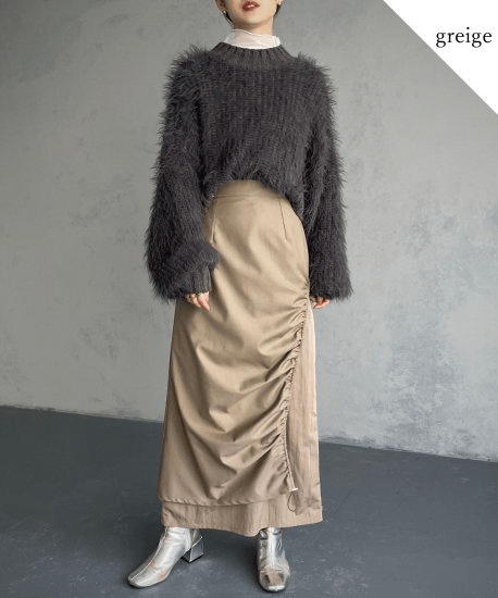 &g’aime Side gather layered skirt/988-61606