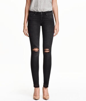 H&M Super Skinny Low Ripped デニム