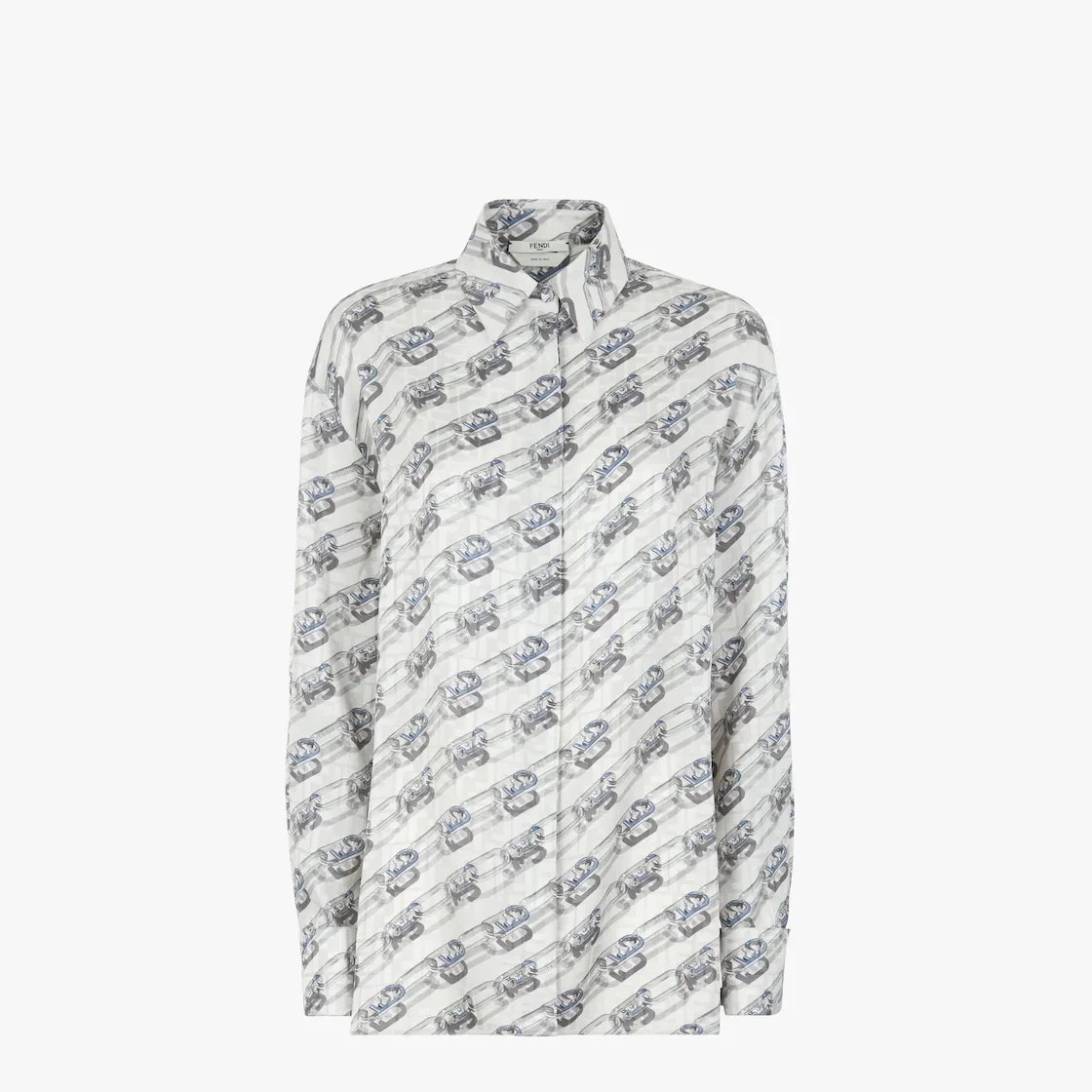 FENDI ホワイトFFシルク シャツ