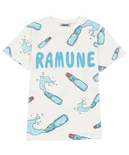 PUNYUS フード総柄Ｔシャツ(七味・ラムネ）