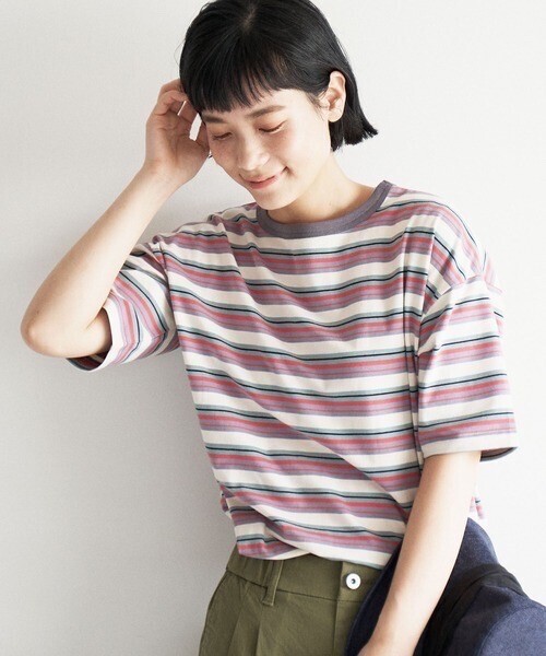 LBC カラフルボーダーリンガーTシャツ