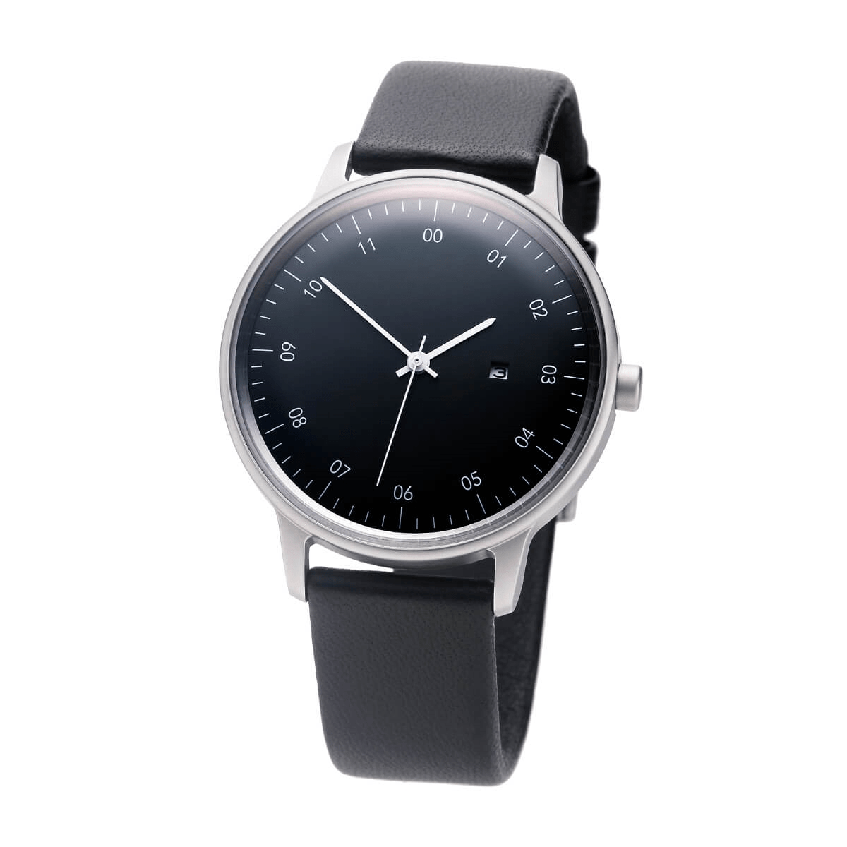 sazare 010200 SK01 / SS SILVER HONING FINISH / BLACK DIAL / BLACK SHEEPSKIN LETHER